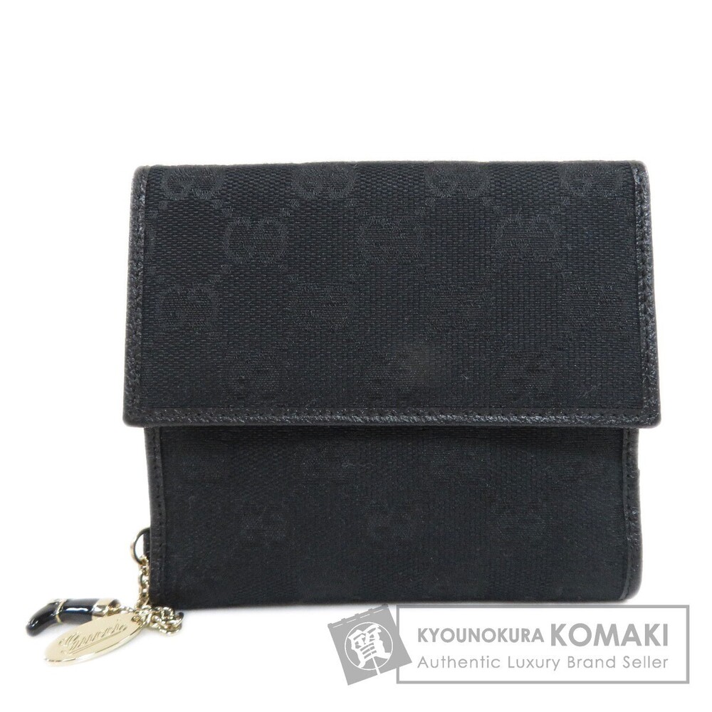Gucci Double hook GG Charm Bifold Wallet Canvas